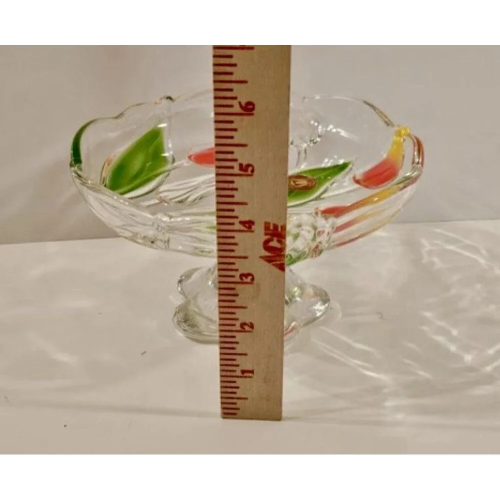 Vintage Walther Glas Footed Fruit Bowl - Tulip Pattern - Made in German